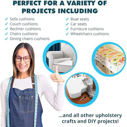 Foamma 1" x 30" x 72" High Density Upholstery Foam Cushion (Seat Replacement, Upholstery Sheet, Foam Padding) Made in USA! - color: High Density Foam, size: 1" x 30" x 72", style: 1 Pack