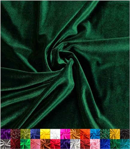Barcelonetta | Stretch Velvet Fabric | Luxury & Soft | Velvet Fabric | 60" Wide Roll | 10% Spandex | Sewing, Apparel, Upholstery (Hunter Green, 1 Yard) - color: Hunter Green, size: 1 Yard