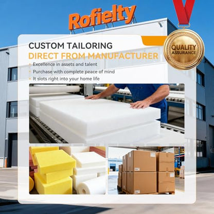 ROFIELTY Upholstery Foam Padding 2" x 24" x 72" (3PC), High Density Foam for Couch Cushion Replacement & DIY Furniture Repair - size: 72"×24"×2"