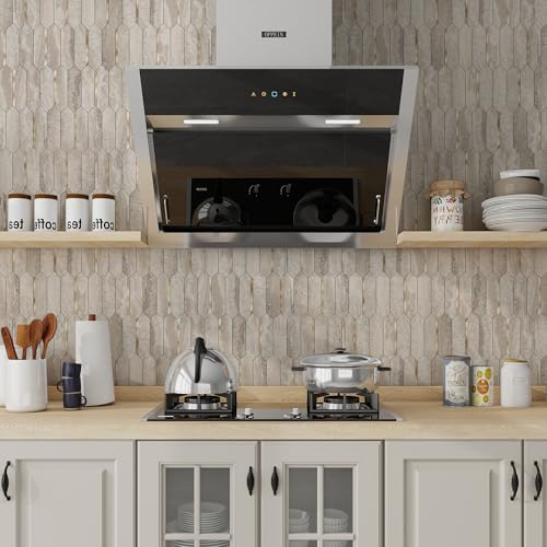 KASARO Peel and Stick Backsplash Long Hexagon Wall Tile, 10-Pieces, Beige - color: Beige