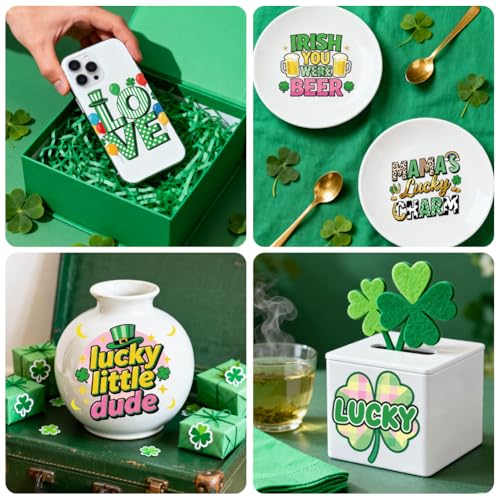 Peacoblue St. Patrick's Words Rub On Transfers for Craft, Transfer Sticker - style: St. Patrick'S Day Art Words