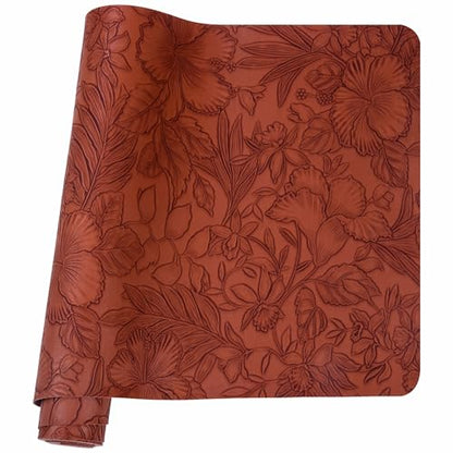 HGUAN Embossed Faux Leather Sheets 12"X52"(30cm X 133cm),Faux Leather Very Suitable for Making DIY Bow,Leather Earrings Sewing Crafts Projects (Brown) - color: Brown