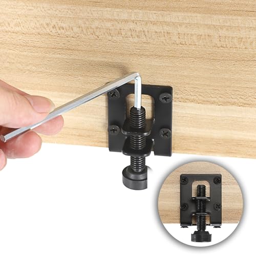 OwnMy Black Adjustable Leveling Feet L Shaped Furniture Levelers Legs 16PCS