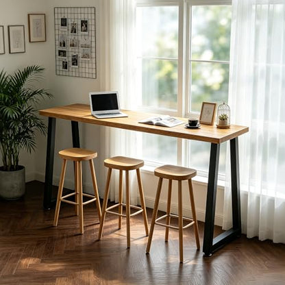 36 Inch Metal Bar Table Legs Trapezoid, Heavy Duty Industrial Style Counter Height Table Legs with Adjustable Feet Pads, DIY Kitchen Island Standing Desk, Set of 2, Black - size: H36" T