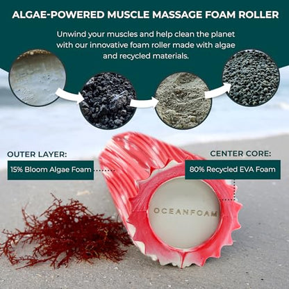 Oceanfoam Ripple Roller Small Foam Roller for Physical Therapy, Red Marbled - color: Red Marbled