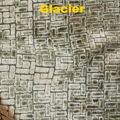 TOP FABRIC, Westfield, Geometric Pattern Burnout Velvet Upholstery Fabric by The Yard Laguna - color: Laguna