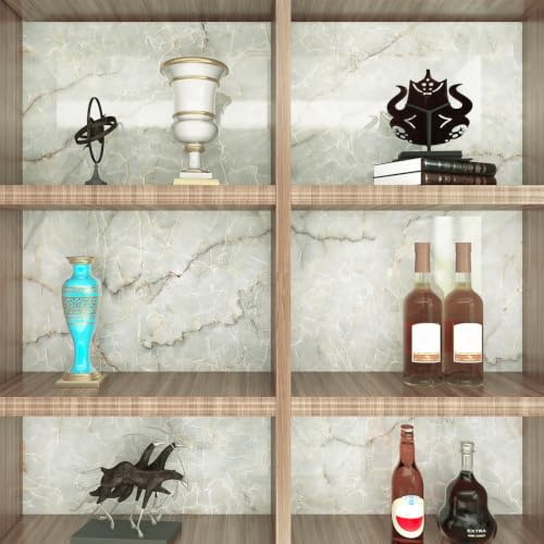 LACHEERY 160 x 24 inch Marble Grey Green Contact Paper Decorative Peel and Stick Wallpaper Roll Removable Wallpaper Waterproof Marble Countertop Contact Paper for Kitchen Island Backsplash Desk Table - size: 24" x 160"