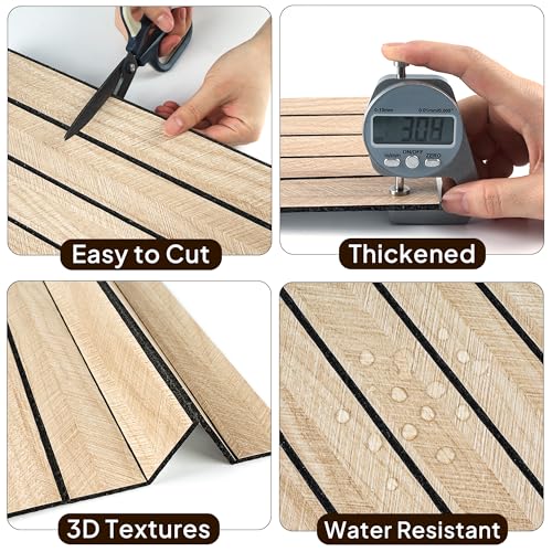 Peel and Stick Wood Grain Wall Panels 11.8" x 7.9" - color: YG001-20