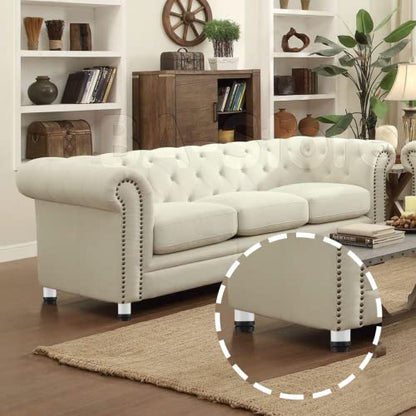Set of 4 Adjustable Stainless Steel Furniture Legs 2 Inch White - color: White, size: 2 inch