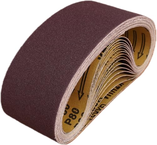 16 Pack 3 x 21 Inch Sanding Belts, 80 Grit - size: 80 Grit