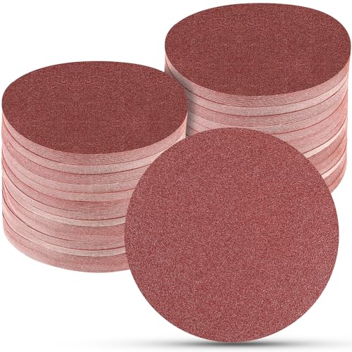 100PCS 6 Inch Sanding Discs 40 Grit Sandpaper for Orbital Sander - style: No Hole-Red