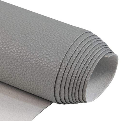 TORRAMI Soft Faux Leather Fabric, 1 Yard 54 x 36 in, Gray PU Leather - color: Gray, size: 1 Yard (54 x 36 inch)