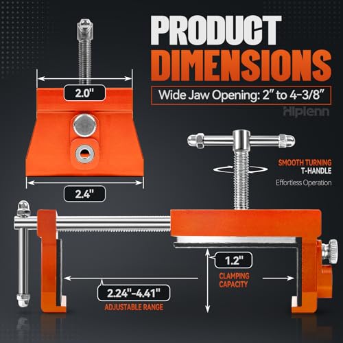 Cabinet Clamps, 2 Pack Cabinet Clamps for Installing Cabinets, Aluminum Cabinet Installation Tools with Integrated Drill Guide & EVA Pads, Adjustable 2.24"-4.41" for Cabinetry Woodworking