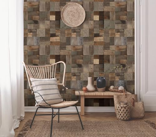 Rustic Wood Peel and Stick Wallpaper, Farmhouse Wallpaper