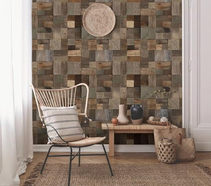 Rustic Wood Peel and Stick Wallpaper, Farmhouse Wallpaper