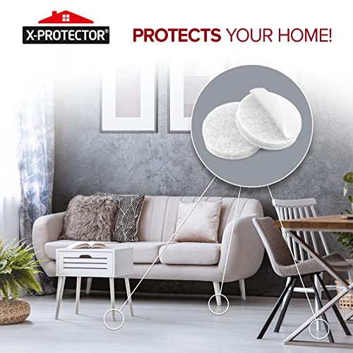 357 PCS White Felt Furniture Pads X-Protector with Many Big Sizes - size: 357 PCS White