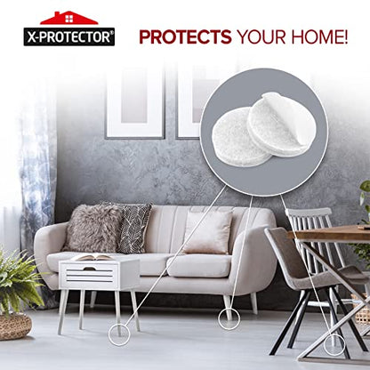 Felt Furniture Pads X-PROTECTOR 133 PCS - Furniture Pads for Hardwood Floor - size: 133 PCS White, Round & Square