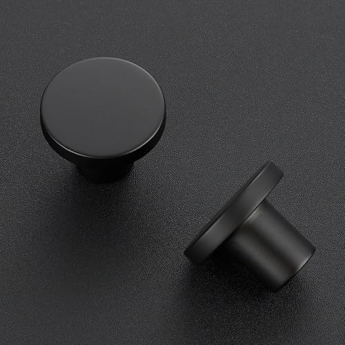JOY DECOR 20 Pack Black Cabinet Knobs, Matte Black Drawer Pulls, 1-1/5 Inch