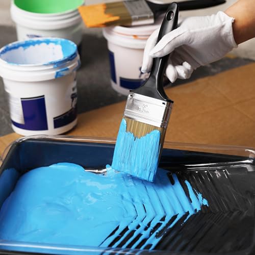 Bates- Paint Brushes, 3-Inch, 6 Pack, Plastic Handle Flat Paint Brushes