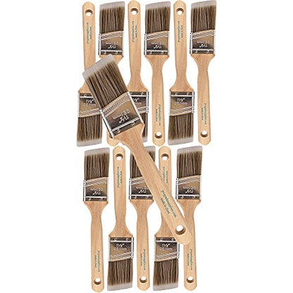 Pro Grade Paint Brushes, 1.5 Inch Angle Paint Brush, Walls & Trim, 12 Pack - size: 12Ea 1.5A