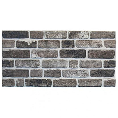 Dundee Deco 3D Wall Panels Faux Brick - Cladding, Grey Black Stone Look Wall Paneling, Styrofoam Facing for Living Room, Kitchen, Bathroom, Balcony, Bedroom, Set of 10, Covers 53 sq ft - color: Grey, Black
