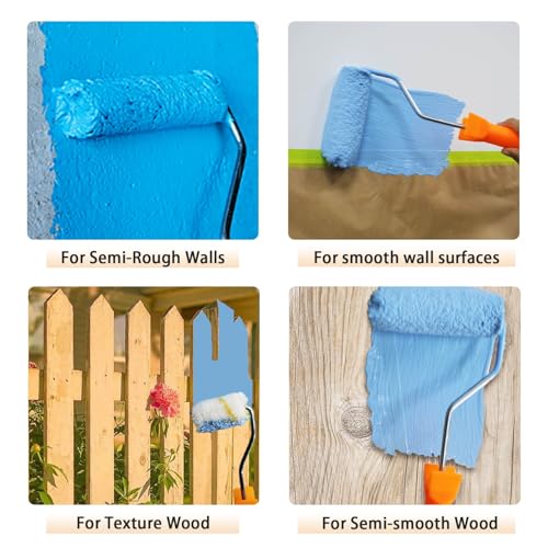 10 Pcs Paint Roller Cover with Frame Set,2"Microfiber Roller,3/8"Nap - size: 2", 10 pcs + 1 frame