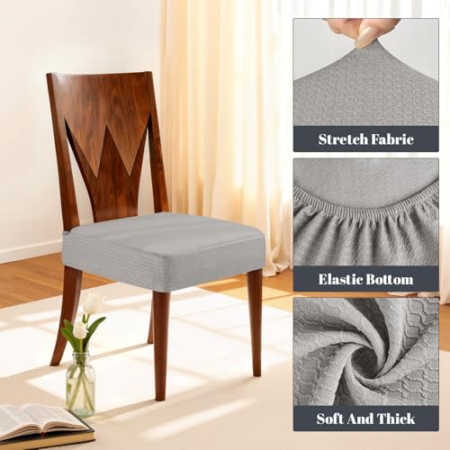 Songrey Waterproof Chair Covers for Dining Chairs, Set of 4, Light Gray - color: Light Gray