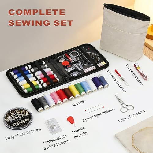 36pcs Big Eye Sewing Needle Set,Steel Needles for Hand Sewing,Portable DIY Crafting kit with Storage Box for Hand Sewing & Embroidery