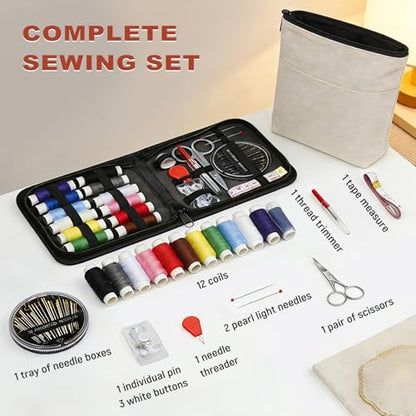 36pcs Big Eye Sewing Needle Set,Steel Needles for Hand Sewing,Portable DIY Crafting kit with Storage Box for Hand Sewing & Embroidery