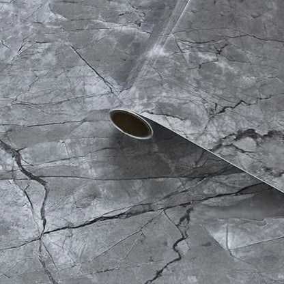 Gray Marble Countertop Contact Paper Peel and Stick Marble Wallpaper Waterproof 24x197 inch Glossy Granite Look Wallpaper Removable Self-Adhesive Vinyl Wrap for Kitchen Bathroom Table Covering - color: Gray, size: 24" x 197"