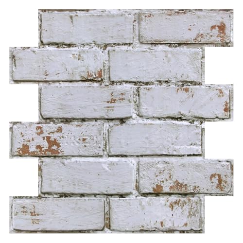 3D Faux Brick Wall Panels Peel and Stick, Designed for Quick DIY - color: Brick-SM-H