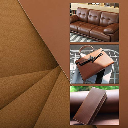 PU Fabric Material 1 Yard 54" x 36" Faux Synthetic Leather Sheets 1.2mm Thick Perfect for Upholstery, DIY Crafts, Hat Making, Hair Crafts Making, Sewing (Brown) - color: Brown, size: 1 Yard (54" x 36")