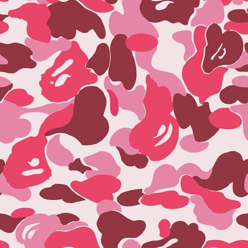 Self-Adhesive Vinyl Pink Camouflage Contact Paper Peel and Stick Camouflage Wallpaper for Walls Cabinets Furniture Door Classroom Arts Crafts Removable 17.7x117 Inches - size: 17.7"W x 117"L