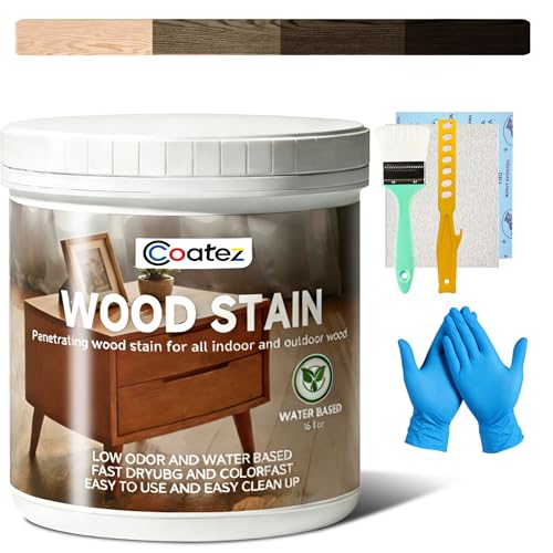 16 Fl Oz Wood Stain and Sealer in One - Black Walnut - color: Black/Walnut, size: 16 Fl Oz