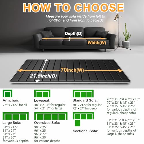 LAVEVE Heavy Duty Couch Cushion Support Board for Sagging Sofa, 21.5''x70'' - size: 70" x 21.5" - Couch