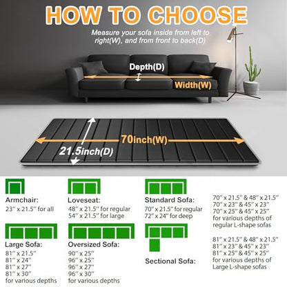 LAVEVE Heavy Duty Couch Cushion Support Board for Sagging Sofa, 21.5''x70'' - size: 70" x 21.5" - Couch