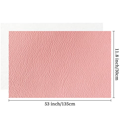 XHT Smooth Pink Faux Leather Roll 11.8"x53" Soft Plain Synthetic Upholstery Crafts Fabric for DIY Bows Jewelry Making - color: Pink