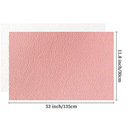 XHT Smooth Pink Faux Leather Roll 11.8"x53" Soft Plain Synthetic Upholstery Crafts Fabric for DIY Bows Jewelry Making - color: Pink