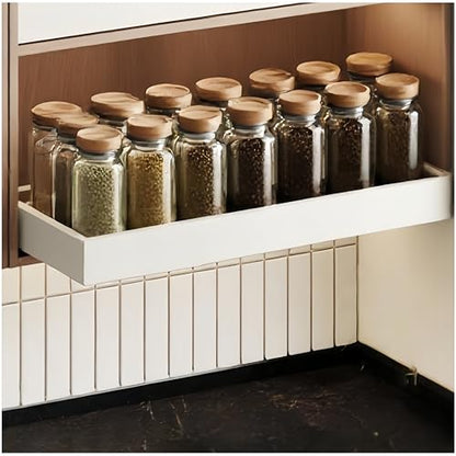 Fokyfok Pull out Cabinet Organizer,18"-25"W,10"-13"D,Expandable,Adhesive - color: White, size: (18"W-25"W)X(10"D-13"D)