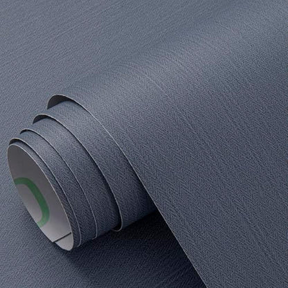 Haimin Fabric Wallpaper 24" x 393" Peel and Stick Textured Contact Paper - color: Blue