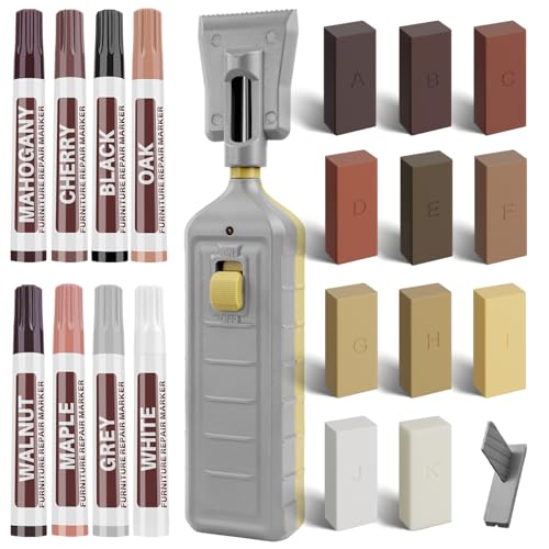 Laminate Vinyl Floor Repair Kit - Set of 22 Wood Floor Wax Furniture Touch Up Markers, Linoleum Repair Kit Cover Up Scratches, Cracks, Stains for Wooden Door, Floor, Table, Cabinet, Desks - color: A-11 Colors