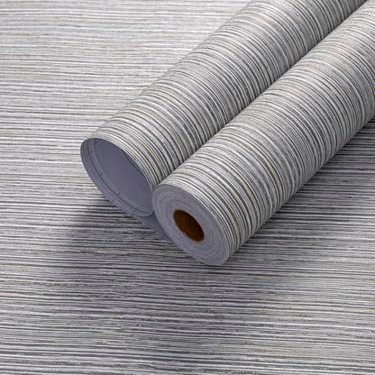 Haimin Grasscloth Wallpaper Textured 24in X 393in Fabric Contact Paper Brown Wall Paper Textured Linen Wallpaper Peel and Stick Self-Adhesive Thick Vinyl Embossed Film Wallpaper (Gray Brown) - color: Gray/Brown