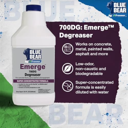 Blue Bear 700DG Emerge Degreaser Concentrate, Removes Dirt Oil & Grease 1Qt - size: 32 Fl Oz (Pack of 1)