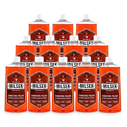 Milsek Furniture Polish and Wood Cleaner with Cinnamon Raspberry Scent - for Home and Household from Hardwood Floors to Kitchen Cabinets - 12 Fl Oz (Pack of 12) - style: 12 Fl Oz (12 Pack)