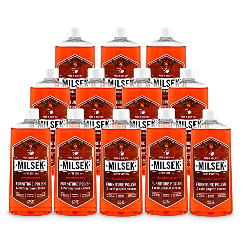 Milsek Furniture Polish and Wood Cleaner with Cinnamon Raspberry Scent - for Home and Household from Hardwood Floors to Kitchen Cabinets - 12 Fl Oz (Pack of 12) - style: 12 Fl Oz (12 Pack)