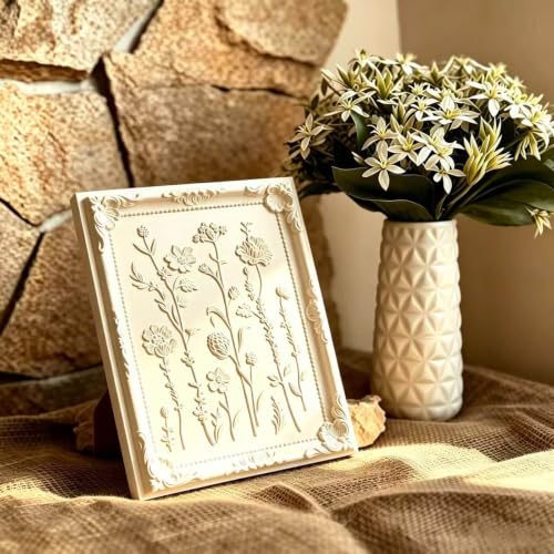 Flower Stencils for Painting Reusable Wildflower Stencil Wall Furniture DIY - size: US Letter Size (8.5" × 11")