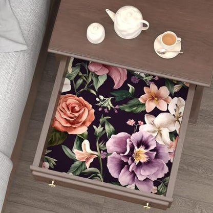 Laatse Dark Rose Peel and Stick Wallpaper 17.5" x 118",Purple - color: Red&Purple, size: 118" x 17.5"