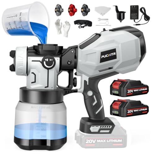 1200W Cordless Paint Sprayer Battery Powered HVLP Paint Gun Kit - color: Gray