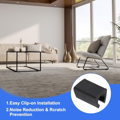 uxcell 16Pcs Chair Leg Caps, 0.47" Office Chair Floor Protectors with Nail, Plastic Glide Caps for Metal Chair Feet, Anti-Slip Furniture Pads for Hardwood Floors, Black - size: 0.47"