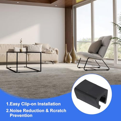 uxcell 16Pcs Chair Leg Caps, 0.47" Office Chair Floor Protectors with Nail, Plastic Glide Caps for Metal Chair Feet, Anti-Slip Furniture Pads for Hardwood Floors, Black - size: 0.47"